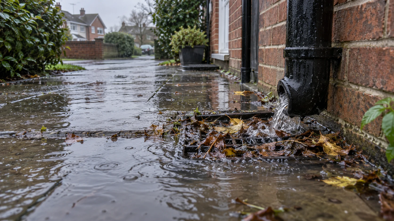 Drain blocks when it rains