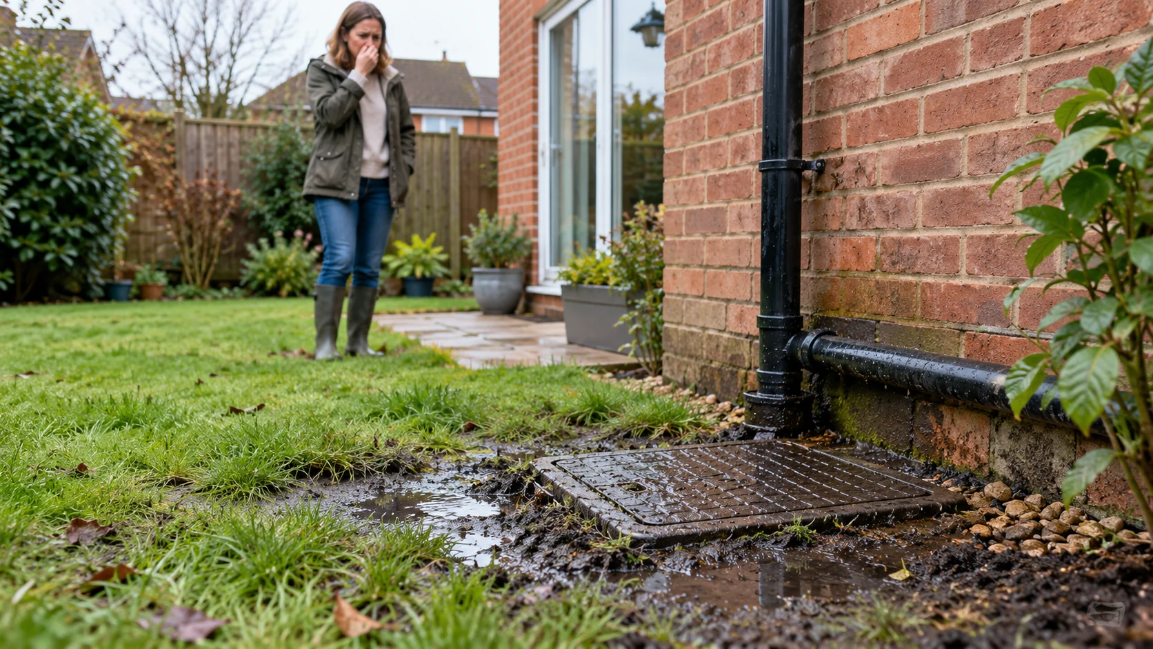 Sewage smell in garden